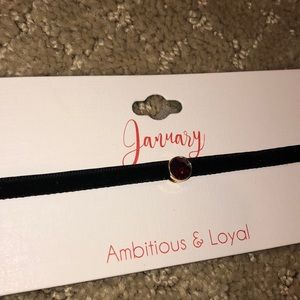 January garnet choker necklace